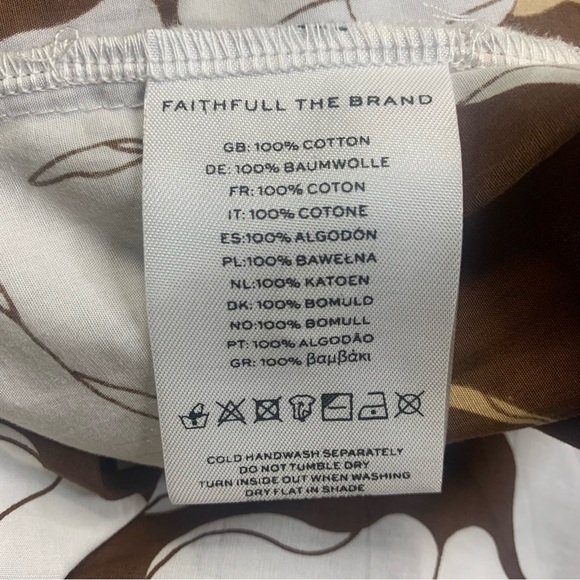 Faithfull the Brand Medium Kiera Floral Midi Skirt Hibiscus Bastia Elastic Waist - Picture 11 of 14